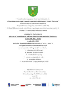 Read more about the article Zaproszenie mieszkańców, przedsiębiorców, instytucje publiczne Urzędu Miejskiego Modliborzyce na bezpłatne konsultacje z Doradcą klimatycznym