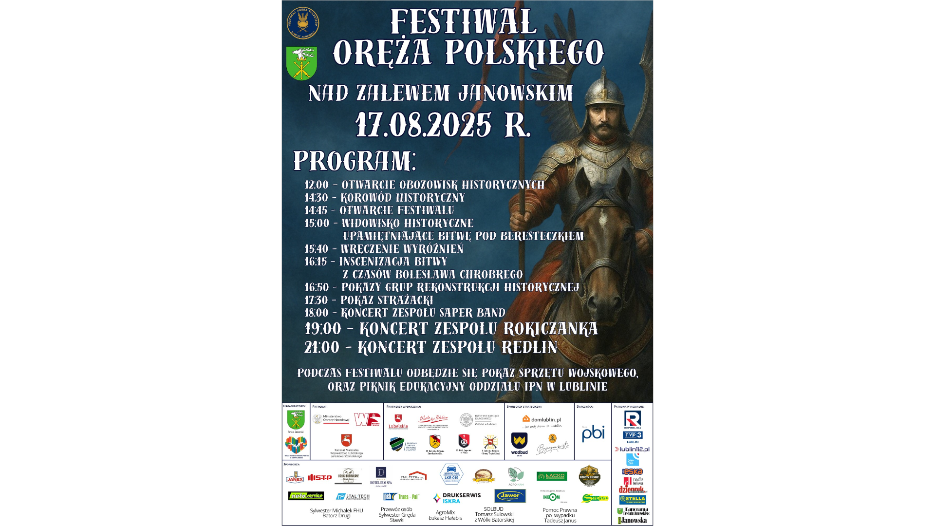 Festiwal Oręża Polskiego 2025 – oficjalny plakat wydarzenia