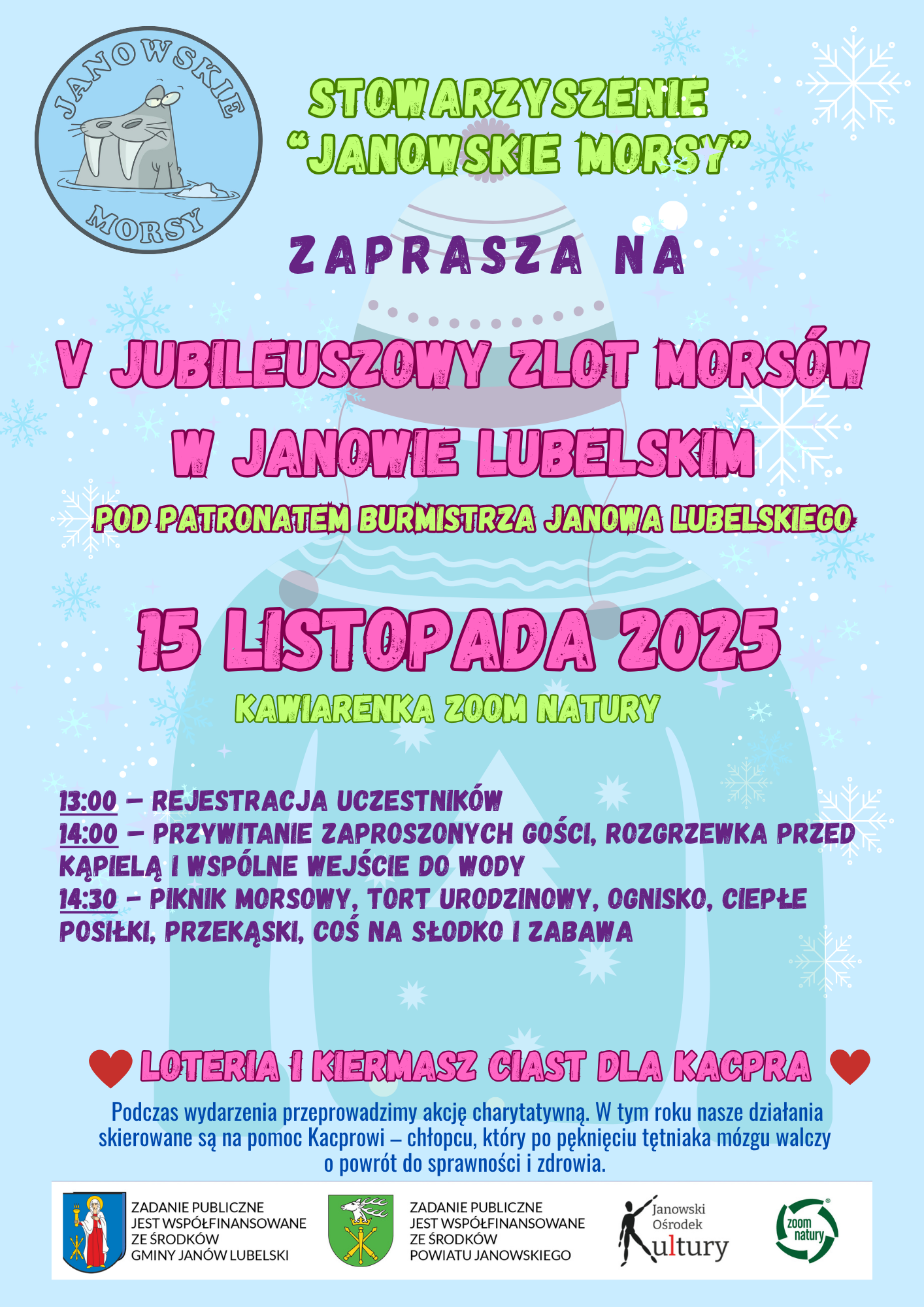 Zaproszenie na V Jubileuszowy Zlot Morsów w Janowie Lubelskim