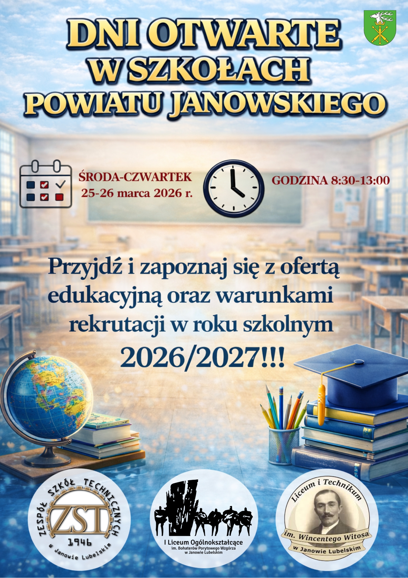 DNI OTWARTE w szkołach średnich Powiatu Janowskiego – 25 i 26 marca (środa i czwartek)