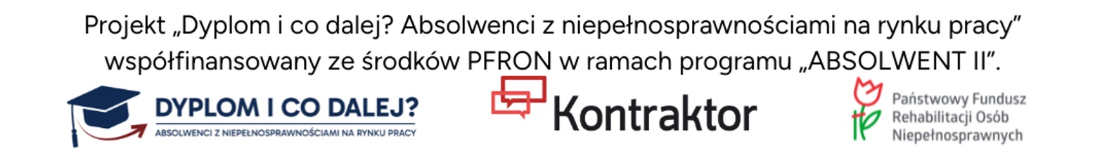 Projekt „Dyplom i co dalej? Absolwenci z niepełnosprawnościami na rynku pracy” współfinansowany ze środków PFRON w ramach programu „ABSOLWENT II”