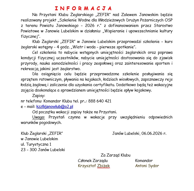 „Wiatr i woda”. Kurs żeglarski dla Młodzieżowych Drużyn Pożarniczych OSP