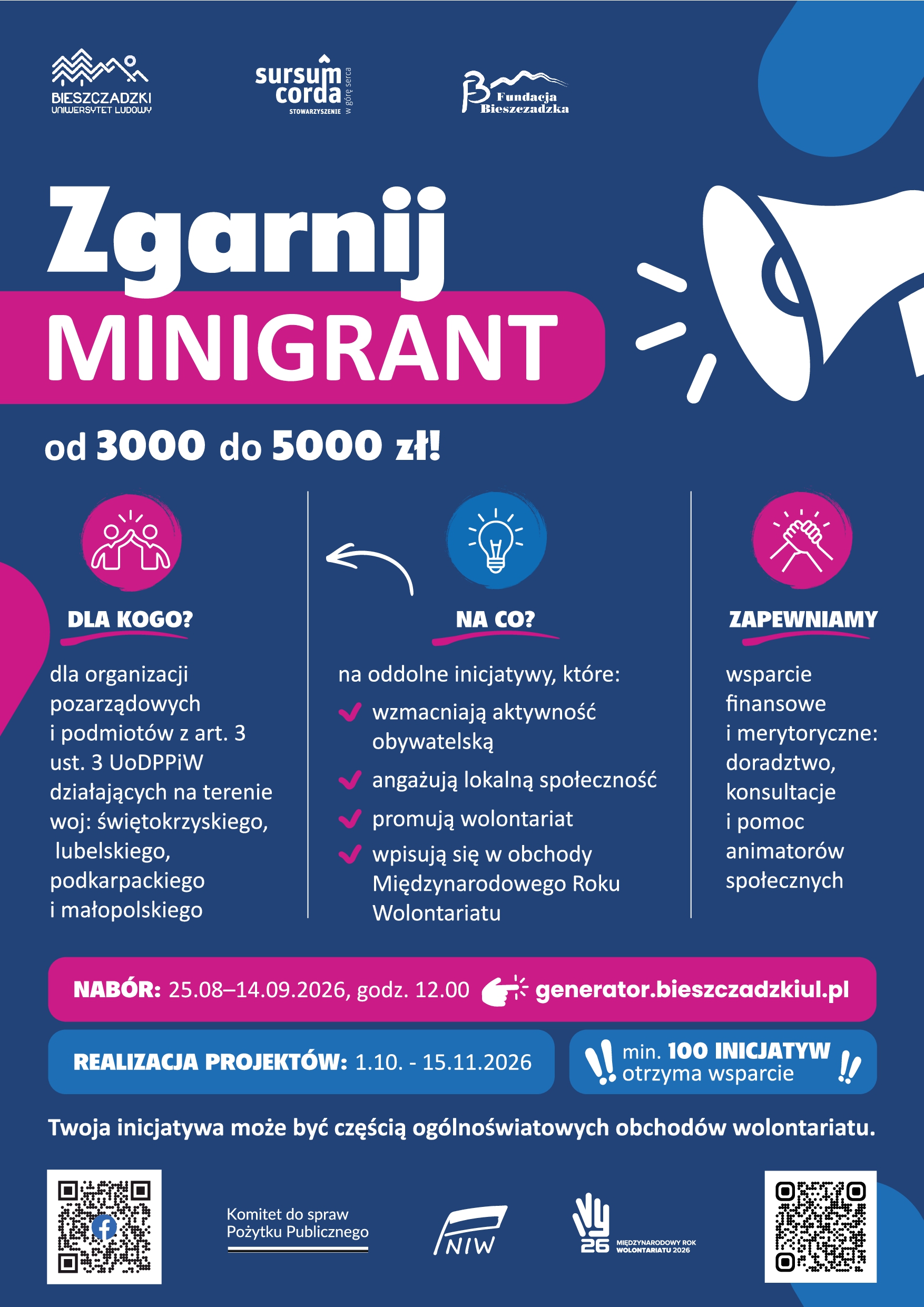 Minigranty od 3 000 do 5 000 zł na lokalne inicjatywy – trwa nabór wniosków