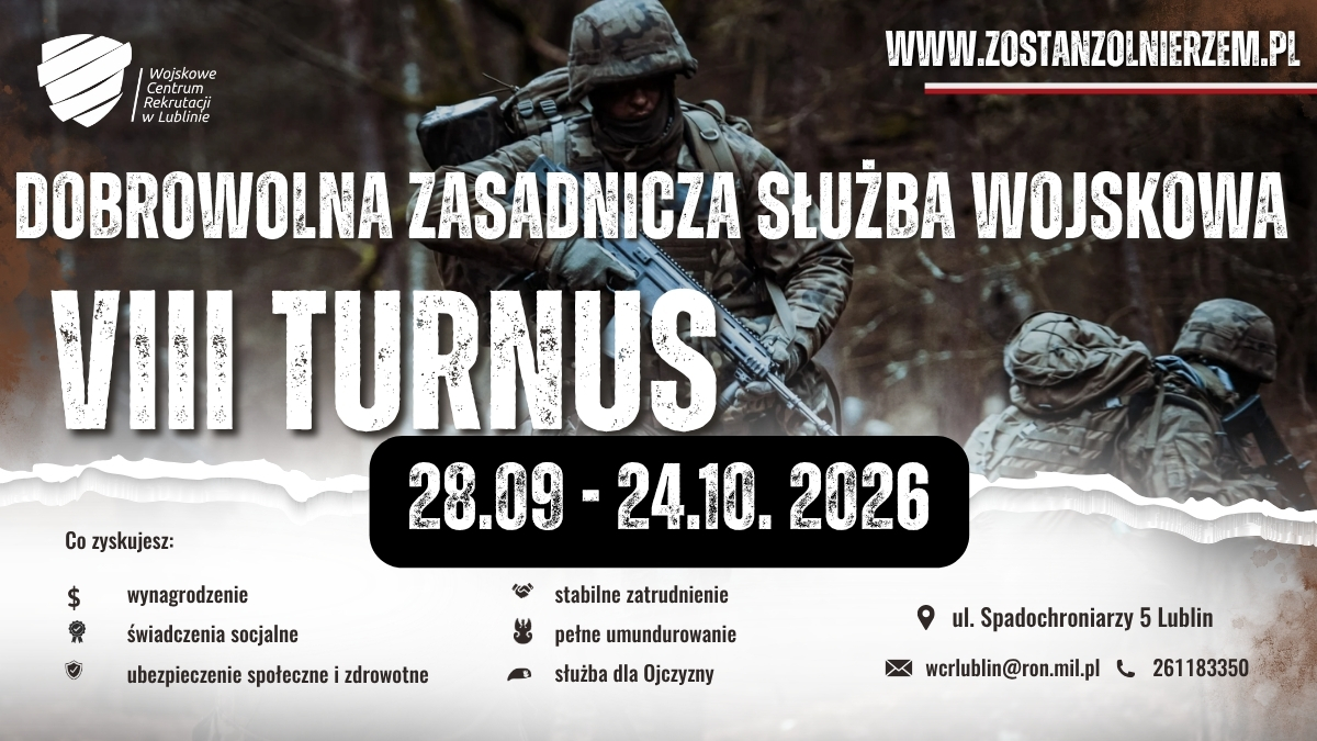 Szkoleniowy Turnus Dobrowolnej Zasadniczej Służby Wojskowej w jednostkach wojsk lądowych, pancernych, desantowych, rakietowych i marynarki wojennej – do wyboru. Prześlij zgłoszenie