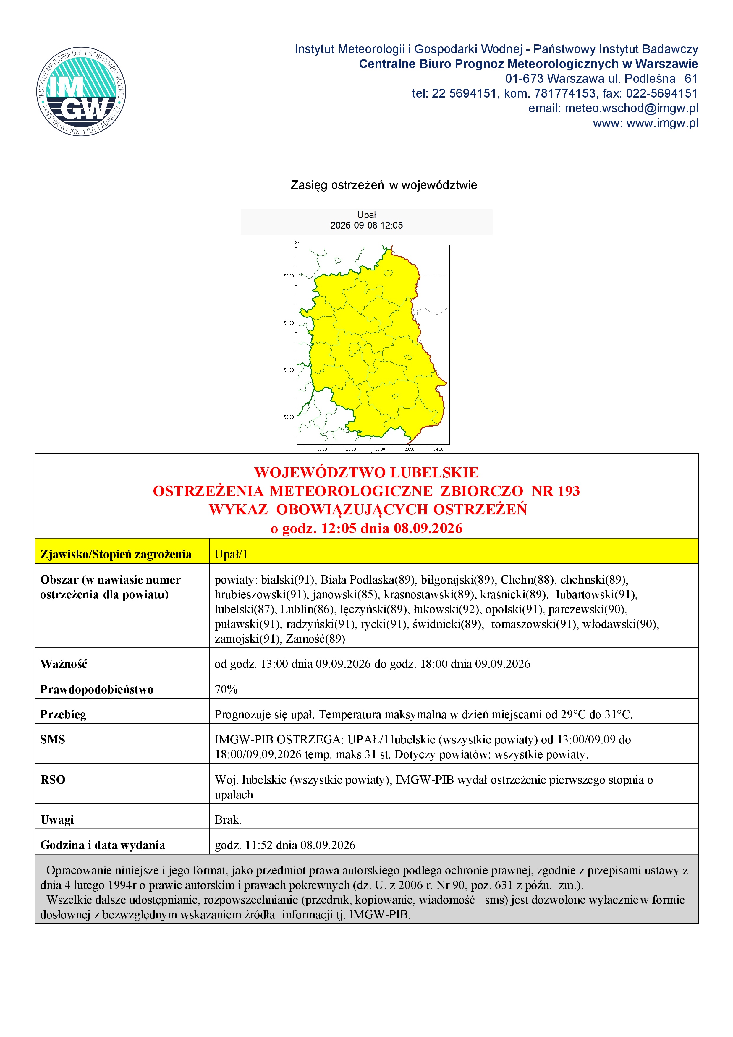 Ostrzeżenie o upale