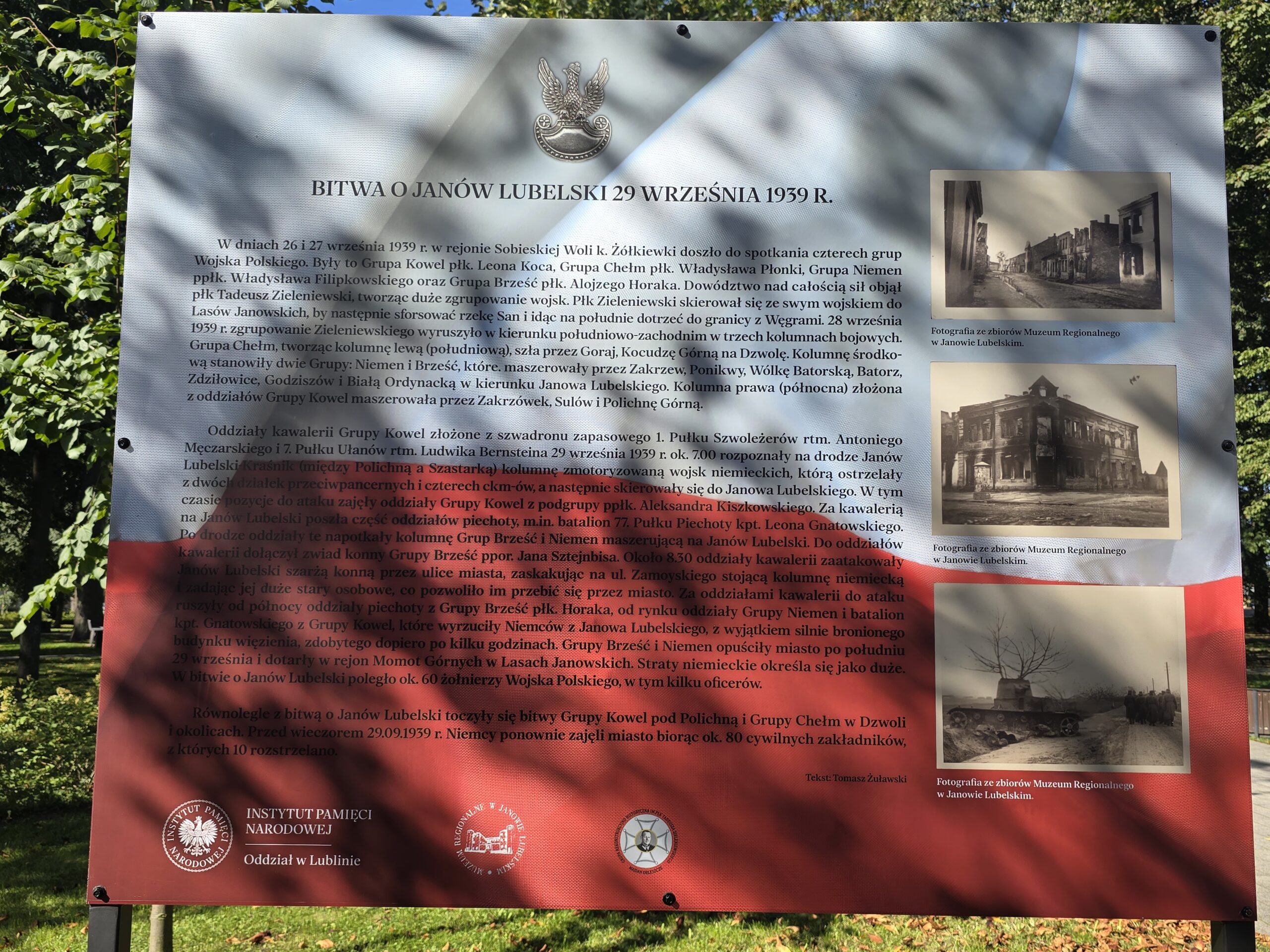 Nowa tablica przypomina historię Janowa Lubelskiego